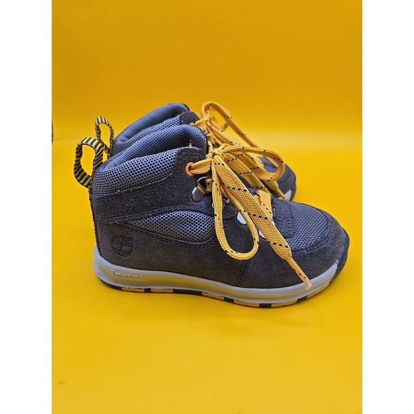 Timberland Earthkeeper GT Scramble Mid Nubuck Size 7 Gray Yellow Kids Boots Exc - Picture 3 of 7